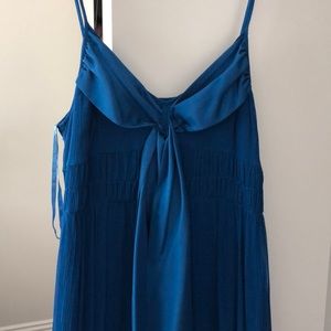 Beautiful blue silk dress with tie